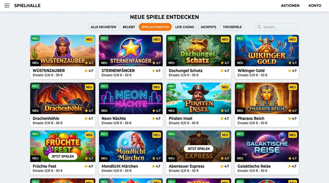 Neue Erscheinungen & Instant Games — Rodeoslot